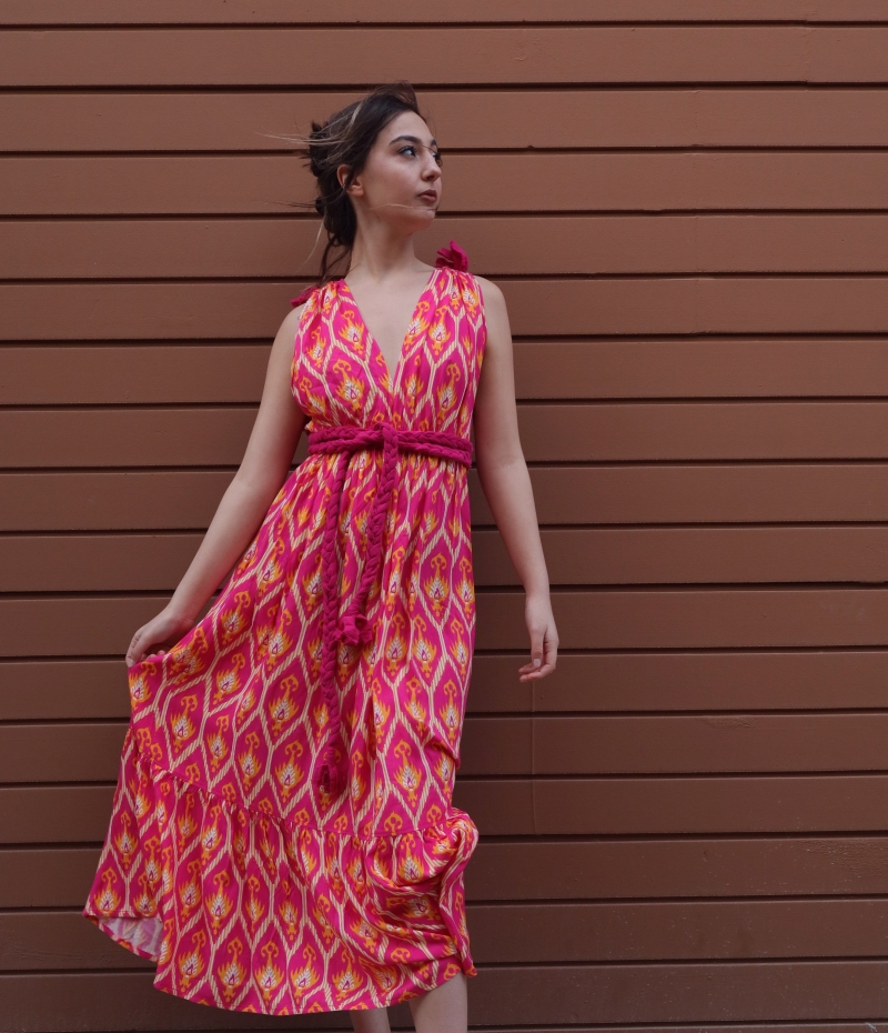 SELENE IKAT MAXİ DRESS