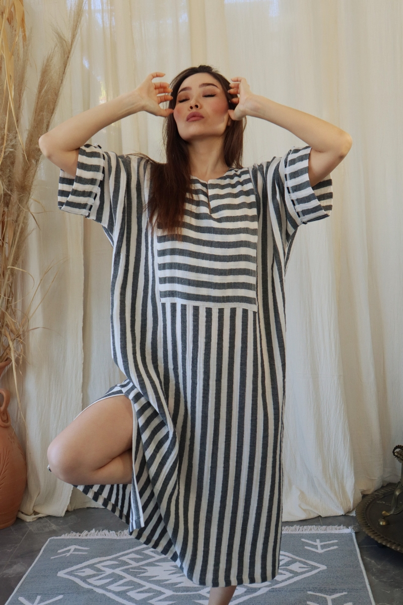 BEYRUT STRIPED SILE FABRIC DRESS